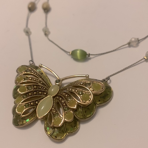 Vintage Butterfly Double Strand Necklace - Picture 1 of 4